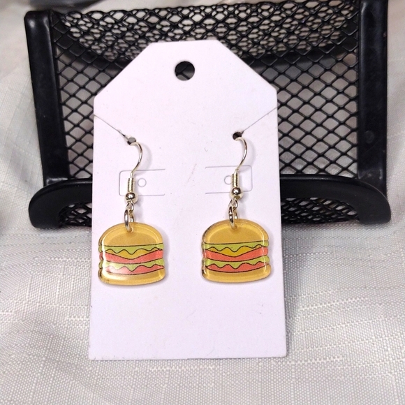 Cheeseburger Earrings - Picture 2 of 2